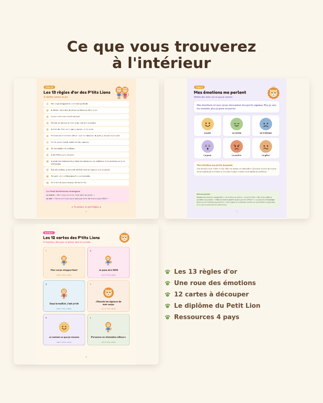 Mon corps ma maison · Le guide de prévention des P'tits Lions